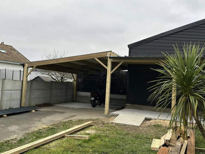 Installation carport bois Près de Saint-Nazaire